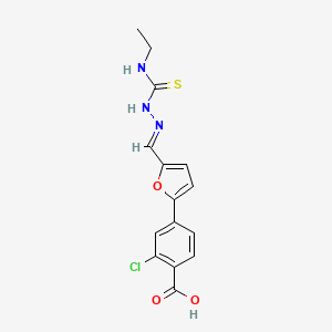 molecular formula C15H14ClN3O3S B1678510 2-氯-4-[5-[(E)-(乙基氨基甲硫酰肼基)亚甲基]呋喃-2-基]苯甲酸 CAS No. 592474-91-4