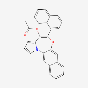 molecular formula C28H19NO3 B1678572 Naphtho(2,3-b)pyrrolo(1,2-d)(1,4)oxazepin-4-ol, 5-(1-naphthalenyl)-, 4-acetate CAS No. 354759-10-7