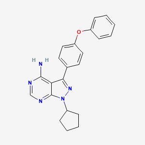 molecular formula C22H21N5O B1678580 1-Cyclopentyl-3-(4-phenoxyphenyl)-1H-pyrazolo[3,4-d]pyrimidin-4-amine CAS No. 330786-25-9