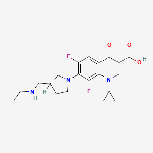 B1678592 1-Cyclopropyl-7-[3-(ethylaminomethyl)pyrrolidin-1-yl]-6,8-difluoro-4-oxoquinoline-3-carboxylic acid CAS No. 99734-97-1