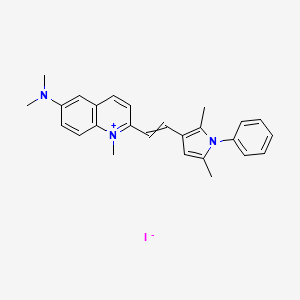 molecular formula C26H28IN3 B1678610 6-(Dimethylamino)-2-(2-(2,5-dimethyl-1-phenyl-1H-pyrrol-3-yl)vinyl)-1-methylquinolinium iodide CAS No. 35648-29-4