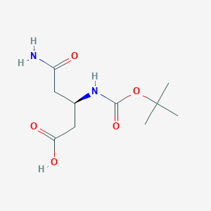 molecular formula C10H18N2O5 B167862 (R)-5-Amino-3-((tert-butoxycarbonyl)amino)-5-oxopentanoic acid CAS No. 1263377-30-5