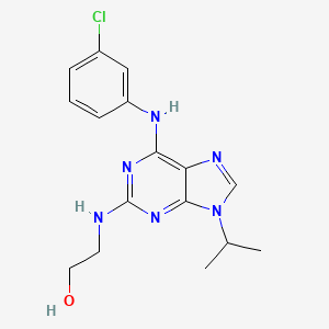 B1678657 2-(2-Hydroxyethylamino)-6-(3-chloroanilino)-9-isopropylpurine CAS No. 212779-48-1