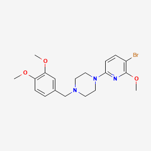B1678658 1-(5-Bromo-6-methoxypyridin-2-yl)-4-[(3,4-dimethoxyphenyl)methyl]piperazine CAS No. 476322-70-0