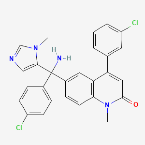 2(1H)-Quinolinone, 6-(amino(4-chlorophenyl)(1-methyl-1H-imidazol-5-yl)methyl)-4-(3-chlorophenyl)-1-methyl-