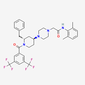 molecular formula C35H38F6N4O2 B1678690 2-[4-[(2R,4S)-1-[3,5-bis(trifluoromethyl)benzoyl]-2-(phenylmethyl)piperidin-4-yl]piperazin-1-yl]-N-(2,6-dimethylphenyl)acetamide CAS No. 336884-84-5