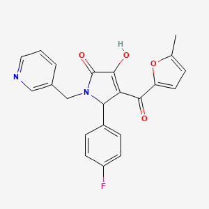 molecular formula C22H17FN2O4 B1678694 2-(4-fluorophenyl)-4-hydroxy-3-(5-methylfuran-2-carbonyl)-1-(pyridin-3-ylmethyl)-2H-pyrrol-5-one CAS No. 371924-49-1