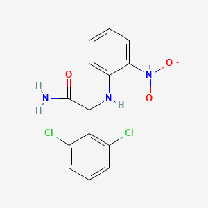molecular formula C14H11Cl2N3O3 B1678701 2-(2,6-Dichlorophenyl)-2-(2-nitroanilino)acetamide CAS No. 147362-54-7