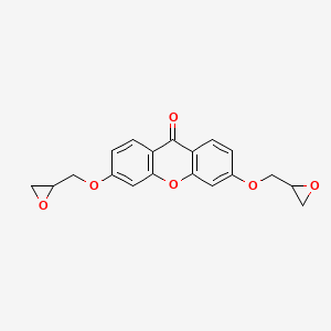 molecular formula C19H16O6 B1678704 3,6-Bis(glycidyloxy)-9H-xanthen-9-one CAS No. 151417-66-2