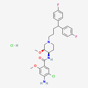 B1678715 4-amino-N-((3S,4R)-1-(4,4-bis(4-fluorophenyl)butyl)-3-methoxypiperidin-4-yl)-5-chloro-2-methoxybenzamide hydrochloride CAS No. 104860-61-9