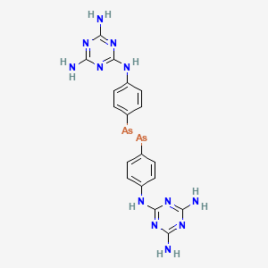 B1678726 2-N-[4-[4-[(4,6-diamino-1,3,5-triazin-2-yl)amino]phenyl]arsanylidenearsanylphenyl]-1,3,5-triazine-2,4,6-triamine CAS No. 130772-99-5