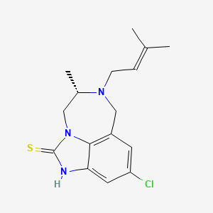 B1678732 4-Chloro-8-methyl-7-(3-methyl-but-2-enyl)-6,7,8,9-tetrahydro-2H-2,7,9A-triaza-benzo[CD]azulene-1-thione CAS No. 126347-69-1
