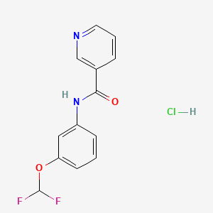 B1678759 Nicotinamide, N-(m-difluoromethoxyphenyl)-, hydrochloride CAS No. 64038-00-2