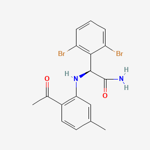 B1678777 (2-Acetyl-5-methylanilino)(2,6-dibromophenyl)acetamide CAS No. 163435-77-6