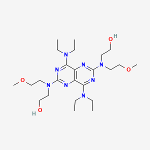 B1678779 2,2'-((4,8-Bis(diethylamino)pyrimido(5,4-d)pyrimidine-2,6-diyl)bis((2-methoxyethyl)imino))bisethanol CAS No. 54093-30-0