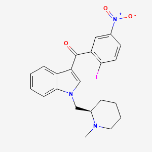 B1678792 Methanone, (2-iodo-5-nitrophenyl)(1-(((2R)-1-methyl-2-piperidinyl)methyl)-1H-indol-3-yl)- CAS No. 444912-51-0