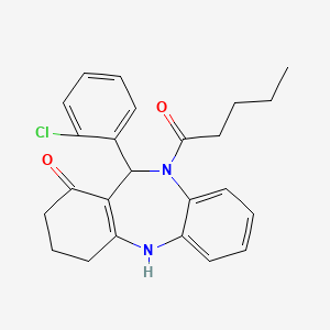 B1678847 11-(2-Chlorophenyl)-2,3,4,5,10,11-hexahydro-10-(1-oxopentyl)-1H-Dibenzo[b,e][1,4]diazepin-1-one CAS No. 362503-73-9