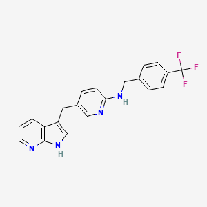 molecular formula C21H17F3N4 B1678903 5-(1H-吡咯并[2,3-B]吡啶-3-基甲基)-N-[4-(三氟甲基)苄基]吡啶-2-胺 CAS No. 873786-09-5