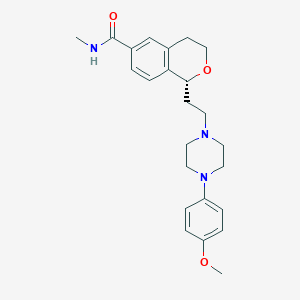 molecular formula C24H31N3O3 B1678920 (S)-3,4-Dihydro-1-[2-[4-(4-methoxyphenyl)-1-piperazinyl]ethyl]-N-methyl-1H-2-benzopyran-6-carboxamide CAS No. 187665-60-7