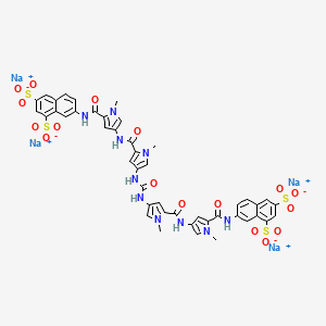 molecular formula C45H36N10Na4O17S4 B1678928 1,3-Naphthalenedisulfonic acid, 7,7'-(carbonylbis(imino(1-methyl-1H-pyrrole-4,2-diyl)carbonylimino(1-methyl-1H-pyrrole-4,2-diyl)carbonylimino))bis-, tetrasodium salt CAS No. 154788-16-6