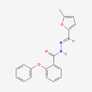 B1678932 N-[(E)-(5-Methylfuran-2-yl)methylideneamino]-2-phenoxybenzamide CAS No. 113906-27-7