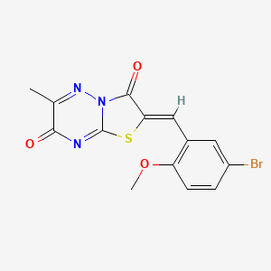B1678976 (2Z)-2-(5-bromo-2-methoxybenzylidene)-6-methyl-7H-[1,3]thiazolo[3,2-b][1,2,4]triazine-3,7(2H)-dione CAS No. 1239513-63-3
