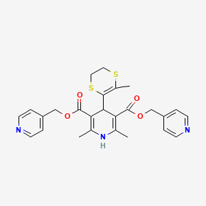 B1679018 Bis(pyridin-4-ylmethyl) 2,6-dimethyl-4-(6-methyl-2,3-dihydro-1,4-dithiin-5-yl)-1,4-dihydropyridine-3,5-dicarboxylate CAS No. 126444-09-5