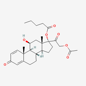 B1679066 Prednisolone valerate acetate CAS No. 72064-79-0