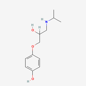 molecular formula C12H19NO3 B1679078 4-[2-Hydroxy-3-(propan-2-ylamino)propoxy]phenol CAS No. 62340-37-8