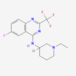 B1679117 4-Quinazolinamine, N-(1-ethyl-3-piperidinyl)-6-iodo-2-(trifluoromethyl)- CAS No. 179598-53-9