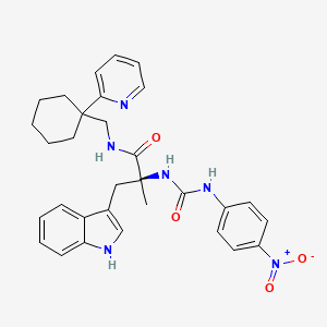 molecular formula C31H34N6O4 B1679125 (2S)-3-(1H-吲哚-3-基)-2-甲基-2-[(4-硝基苯基)氨基甲酰氨基]-N-[(1-吡啶-2-基环己基)甲基]丙酰胺 CAS No. 204066-82-0