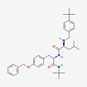 molecular formula C38H53N3O3 B1679127 L-酪氨酰胺，N-((4-(1,1-二甲基乙基)苯基)甲基)-N-甲基-L-亮氨酰-N-(1,1-二甲基乙基)-O-(苯甲基)- CAS No. 217171-01-2