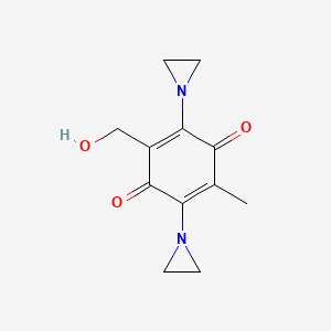 molecular formula C12H14N2O3 B1679322 2,5-双(氮丙啶-1-基)-3-(羟甲基)-6-甲基环己xa-2,5-二烯-1,4-二酮 CAS No. 221635-42-3