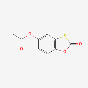 molecular formula C9H6O4S B1679401 2-氧代-1,3-苯并恶唑硫醇-5-基乙酸酯 CAS No. 82531-06-4