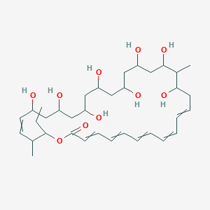 B1679405 32-Ethyl-14,16,18,20,22,24,26,28-octahydroxy-15,31-dimethyl-1-oxacyclodotriaconta-3,5,7,9,11,29-hexaen-2-one CAS No. 154396-73-3