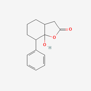 molecular formula C14H16O3 B1679408 7a-羟基-7-苯基-3,3a,4,5,6,7-六氢-1-苯并呋喃-2-酮 CAS No. 92251-80-4