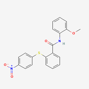 B1679417 2-(4-Nitrophenylthio)-N-(2-methoxyphenyl)benzamide CAS No. 431980-38-0
