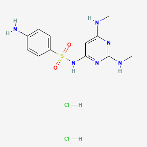 molecular formula C12H18Cl2N6O2S B1679428 4-氨基-N-[2,6-双(甲基氨基)-4-嘧啶基]苯磺酰胺二盐酸盐 CAS No. 1197333-95-1