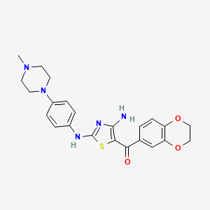 [4-Amino-2-[[4-(4-methylpiperazin-1-yl)phenyl]amino]-1,3-thiazol-5-yl]-(2,3-dihydro-1,4-benzodioxin-7-yl)methanone