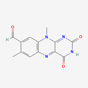 B1679432 7,10-Dimethyl-2,4-dioxo-2,3,4,10-tetrahydrobenzo[g]pteridine-8-carbaldehyde CAS No. 37854-59-4
