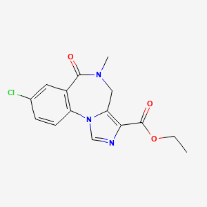 molecular formula C15H14ClN3O3 B1679447 8-氯-5,6-二氢-5-甲基-6-氧代-4H-咪唑并(1,5-a)(1,4)苯二氮杂卓-3-羧酸乙酯 CAS No. 78756-33-9