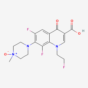 B1679459 6,8-Difluoro-1-(2-fluoroethyl)-7-(4-methyl-4-oxidopiperazin-4-ium-1-yl)-4-oxoquinoline-3-carboxylic acid CAS No. 104638-13-3