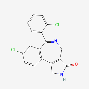 molecular formula C18H12Cl2N2O B1679464 8-Chloro-6-(2-chlorophenyl)-1,4-dihydropyrrolo(3,4-D)(2)benzazepin-3-(2H)one CAS No. 89052-67-5