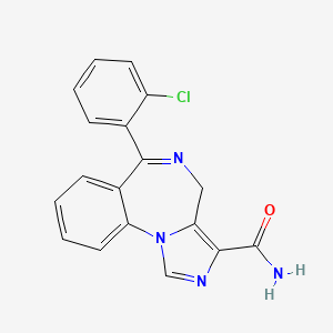 molecular formula C18H13ClN4O B1679466 6-(2-Chlorophenyl)-4h-imidazo[1,5-a][1,4]benzodiazepine-3-carboxamide CAS No. 113066-25-4