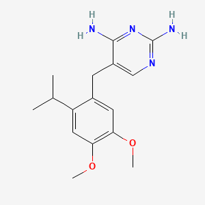 molecular formula C16H22N4O2 B1679474 2,4-嘧啶二胺，5-[[4,5-二甲氧基-2-(1-甲基乙基)苯基]甲基]- CAS No. 1026582-88-6