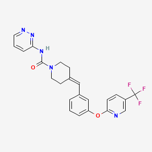 B1679683 N-pyridazin-3-yl-4-[[3-[5-(trifluoromethyl)pyridin-2-yl]oxyphenyl]methylidene]piperidine-1-carboxamide CAS No. 1020315-31-4