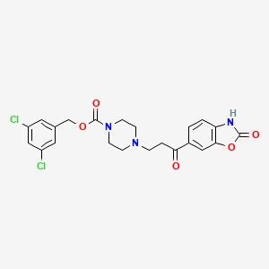 B1679708 (3,5-Dichlorophenyl)methyl 4-[3-oxo-3-(2-oxo-2,3-dihydro-1,3-benzoxazol-6-yl)propyl]piperazine-1-carboxylate CAS No. 1144035-53-9