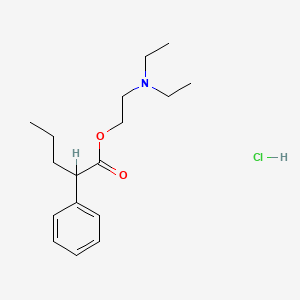 molecular formula C17H28ClNO2 B1679728 2-Diethylaminoethyl alpha-phenylvalerate hydrochloride CAS No. 132-45-6