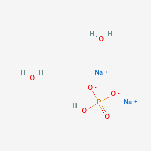 molecular formula H5Na2O6P B167983 Disodium phosphate dihydrate CAS No. 10028-24-7
