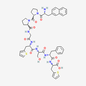 molecular formula C51H58N8O10S2 B1679999 (2S)-2-[[(2R)-2-[[(2S)-2-[[(2S)-2-[[2-[[(2S)-1-[(2S)-1-[(2R)-2-amino-3-naphthalen-2-ylpropanoyl]pyrrolidine-2-carbonyl]pyrrolidine-2-carbonyl]amino]acetyl]amino]-3-thiophen-2-ylpropanoyl]amino]-3-hydroxypropanoyl]amino]-3-phenylpropanoyl]amino]-3-thiophen-2-ylpropanoic acid CAS No. 119953-19-4